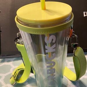 Starbucks Neon Tumbler with straw & Carrying Strap